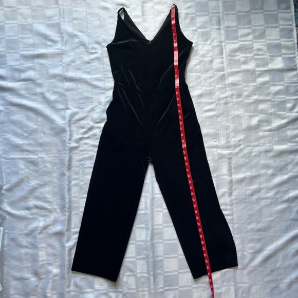 Banana Republic Black Velvet Cropped Leg Jumpsuit - Picture 8 of 16